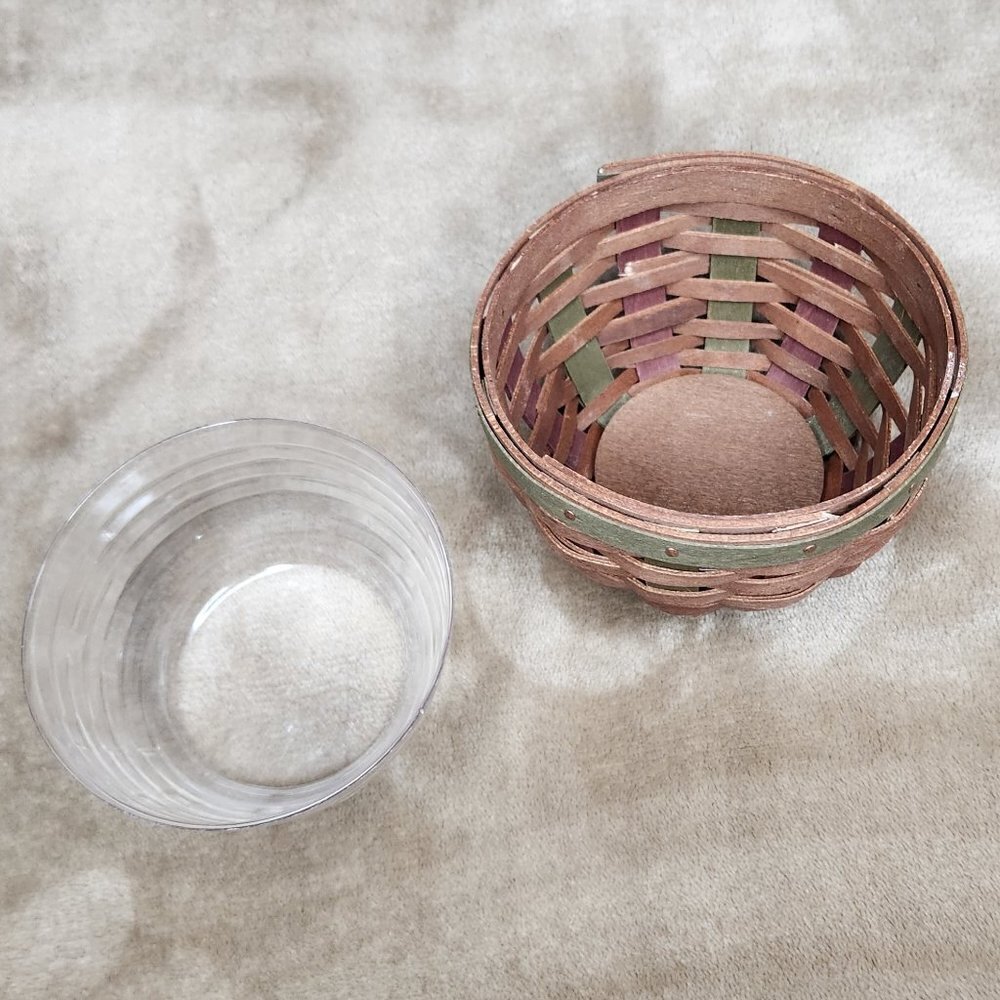 Longaberger 4" Vintage Colorful Round Basket - Picture 2 of 5
